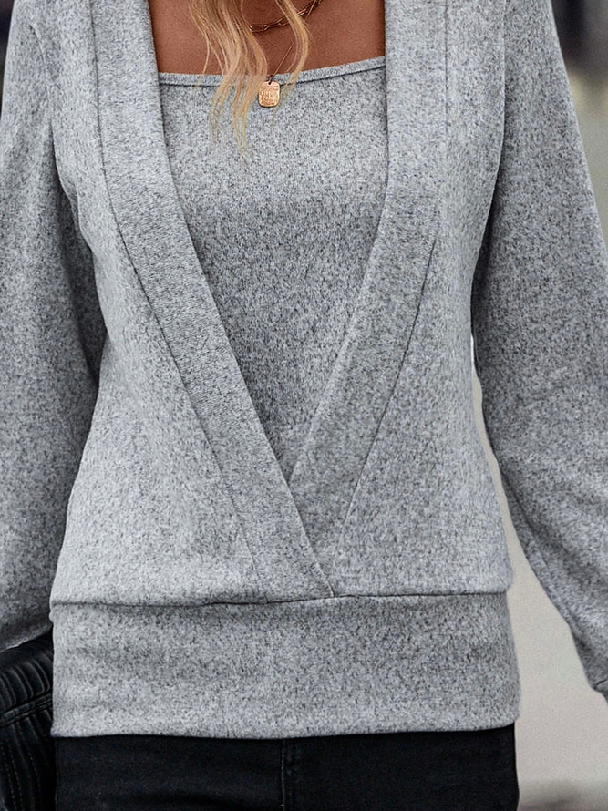 Loose Square Neck Casual Sweatshirt