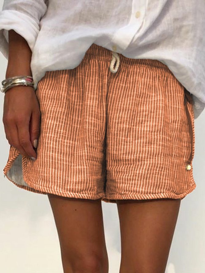 Cotton-Blend Casual Printed Shorts