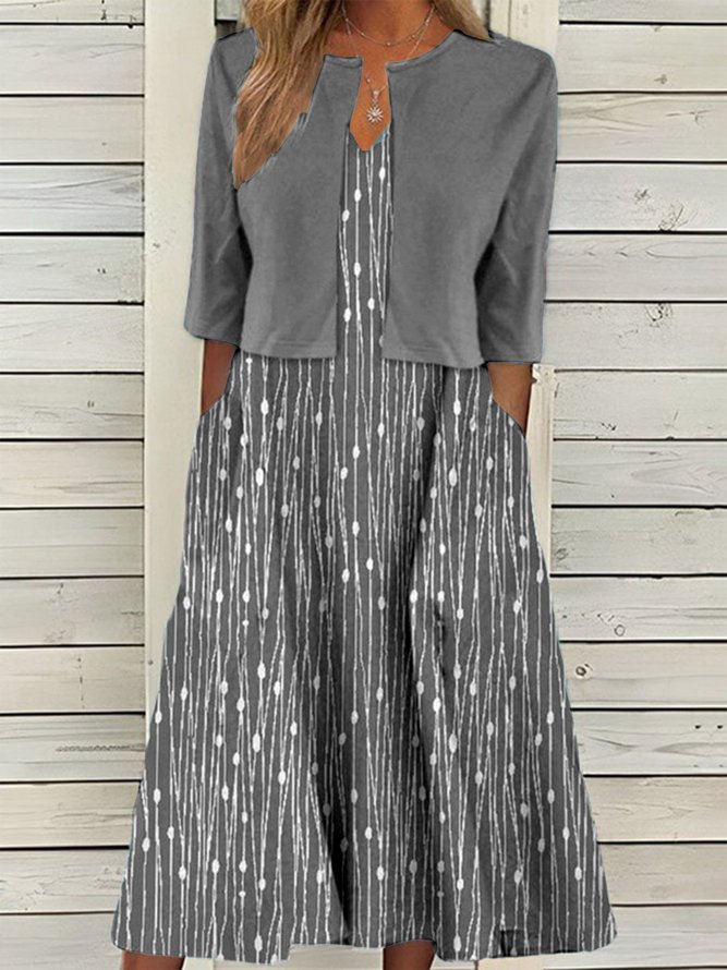 Trendy Polka Dot Print Two-Piece Dress