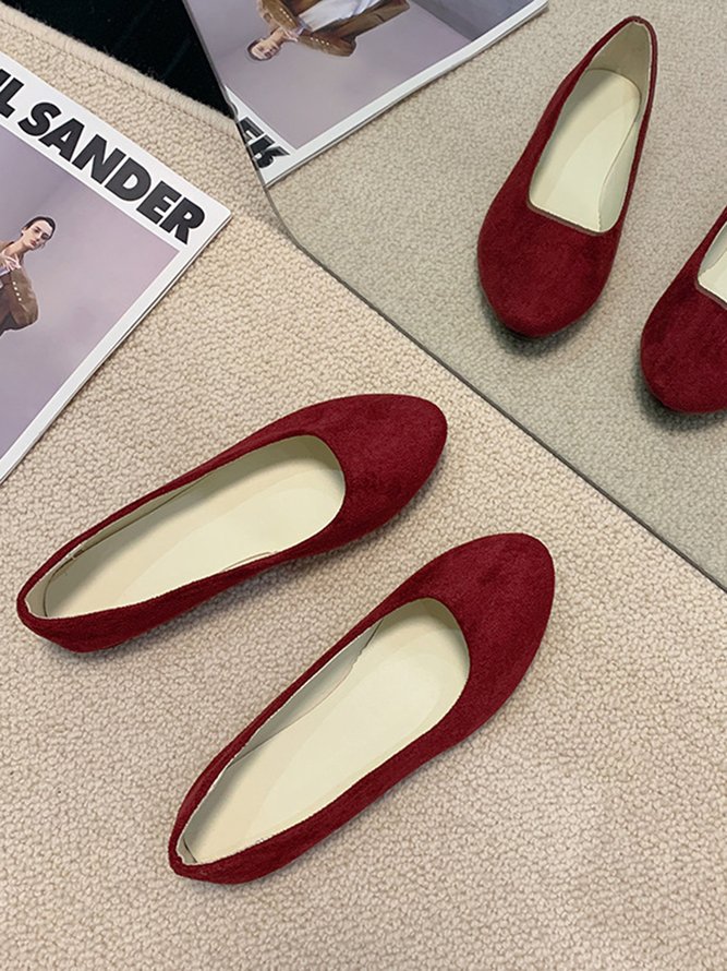 Multi-color Selection Velvet Simple Flat Shoes
