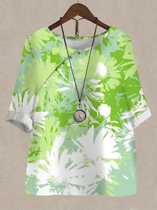 Leaf Casual V Neck Two-Piece Set