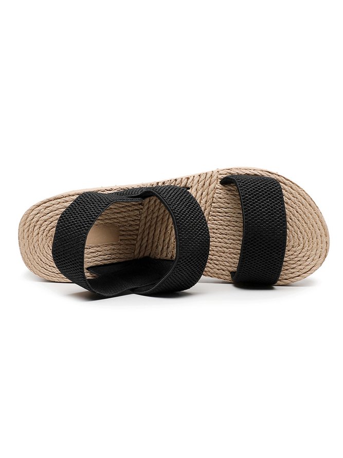 Double Strap Slingback Wedge Heel Beach Sandals