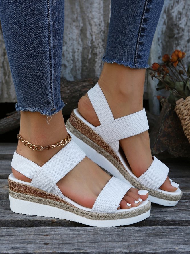 Women Double Band Slingback Espadrille Sole Sandals