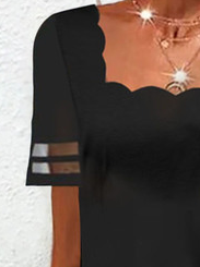 Shell Neck Knit Little Black Dress