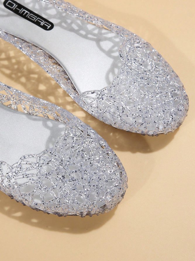 Casual Hollow Out Waterproof Flat Shallow Shoes