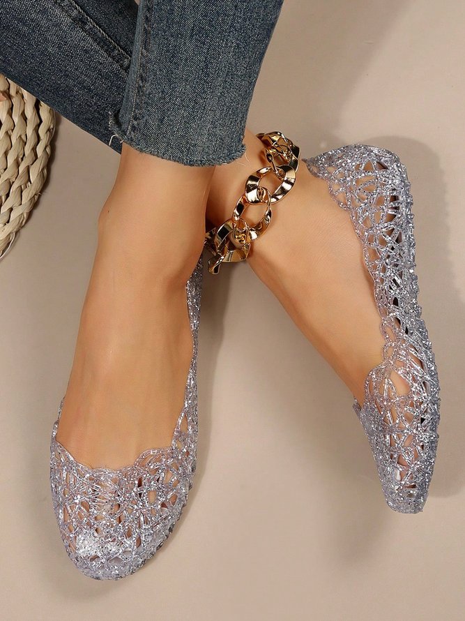 Casual Hollow Out Waterproof Flat Shallow Shoes