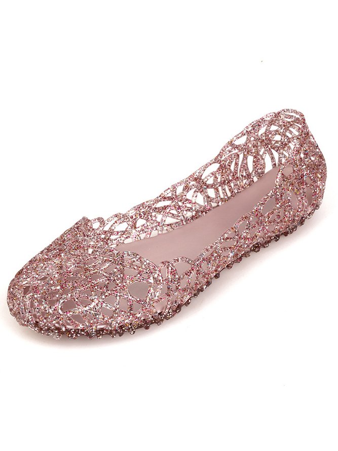Casual Hollow Out Waterproof Flat Shallow Shoes