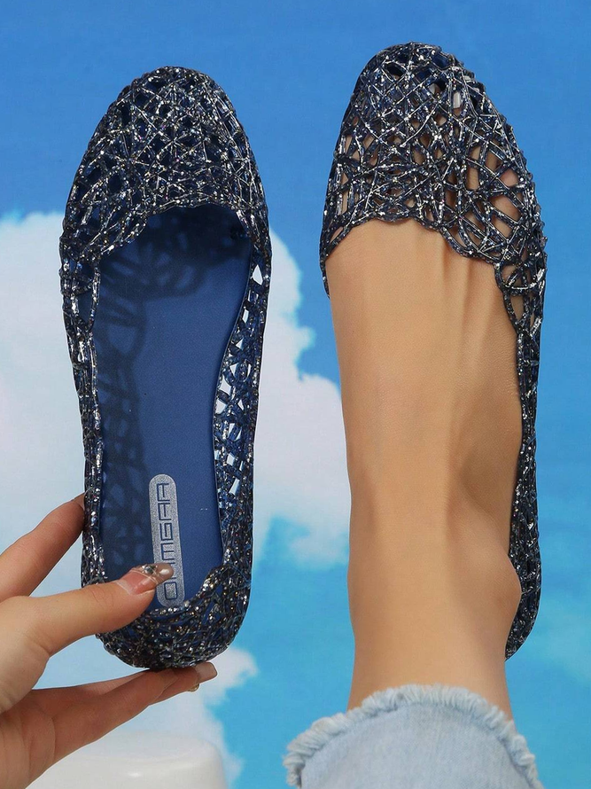 Casual Hollow Out Waterproof Flat Shallow Shoes