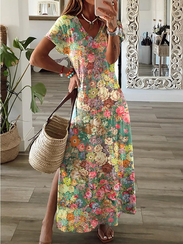Casual Loose Crew Neck Knitted Dress With No Belt