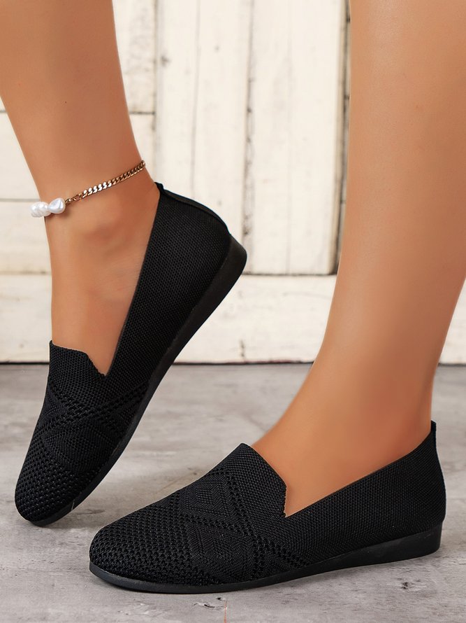 Casual Minimalist Breathable Mesh Fabric Slip On Shoes