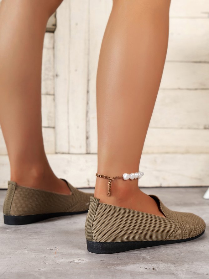 Casual Minimalist Breathable Mesh Fabric Slip On Shoes