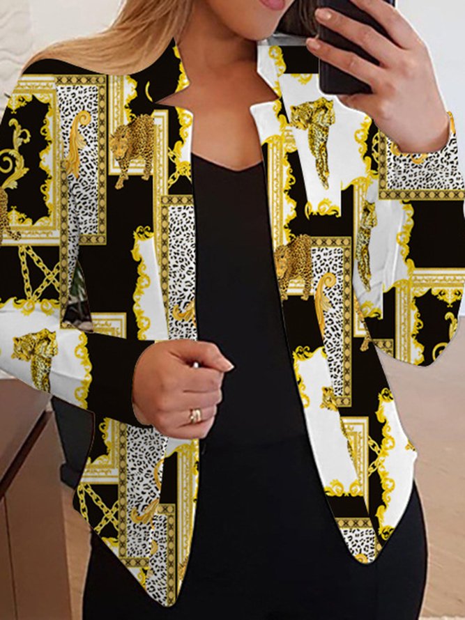 Casual Abstract Regular Fit Others Blazer