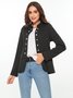 Solid Loose Stand Collar Jacket