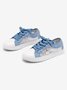 Denim Blue Lace Stitching Personalized Canvas Shoes