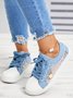 Denim Blue Lace Stitching Personalized Canvas Shoes