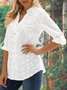 Women's Lace Stitching Cotton Linen Long Sleeve Shirt