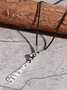 Vintage Silver Metal Beaded Leather Necklace Western Casual Women's Jewelry