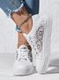 White Lace Breathable Casual Flats