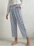 Striped Casual Cotton Loose Pants