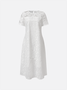 Cotton-Blend Linen Floral Dress