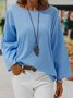 Loose Crew Neck Cotton Shirt & Blouses