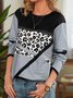 Color Block Casual Fit Long Sleeve Top