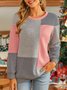 Color Block Patchwork Loose Thickened Sweatshirt