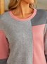 Color Block Patchwork Loose Thickened Sweatshirt