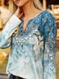 Regular Fit Half Open Collar Ethnic Boho Top