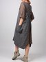 Casual Shift Solid Pocekts Sleeveless Dress
