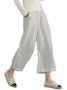 Casual Cotton Solid Pants