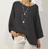 Loose Crew Neck Cotton Shirt & Blouses