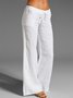 Solid Sweet Cotton-Blend Pants
