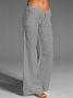 Solid Sweet Cotton-Blend Pants