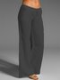 Solid Sweet Cotton-Blend Pants