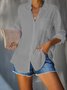 V Neck Cotton-Blend Fit Casual Shirt & Blouses