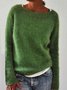 Loose Solid Knitted Casual Sweaters