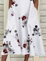 Crew Neck Printed Casual Cotton-Blend Floral Dress