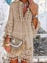 Notched Plain Fit Boho Dresses