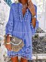 Notched Plain Fit Boho Dresses
