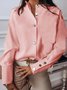 Fit Off Shoulder Sleeve Casual Plain Shirt & Blouses