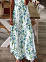 Vacation Fit Floral V Neck Dress