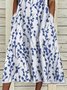 Floral Crew Neck Floral Dress