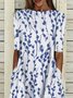 Floral Crew Neck Floral Dress