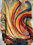 Casual Ombre Autumn Spandex Loose Long sleeve Crew Neck Regular Medium Elasticity Sweatshirt for Women