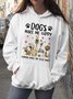 Loose Cotton-Blend Hooded Printed Sweatshirt & Hoodies