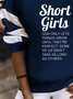 Women Casual Text Letters Autumn Daily Polyester Cotton Crew Neck Regular T-Line Medium Elasticity Sweatshirt