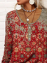 V Neck Cotton-Blend Ethnic Top