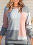 Color Block Patchwork Loose Thickened Sweatshirt