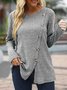 Womens Long Sleeve Tops Ladies Lightweight Jumpers Button Front Slit Tunic